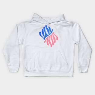 Blue & Pink Leaves: Matisse Series 01 Kids Hoodie